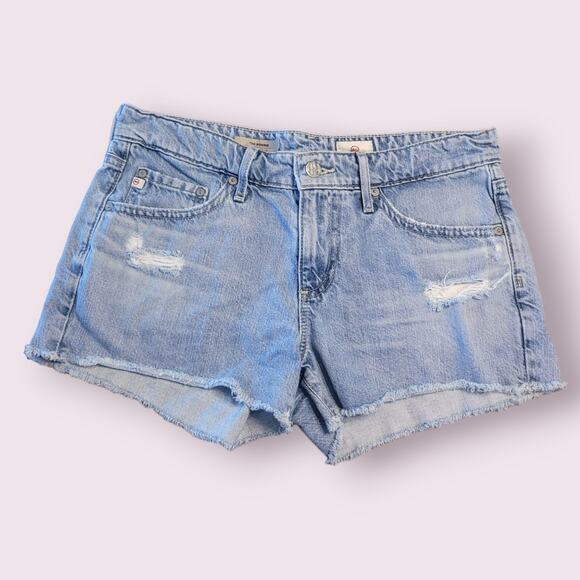 AG Adriano Goldschmied “Bonnie” Relaxed Distressed Denim Shorts Size 26 EUC - Picture 2 of 9